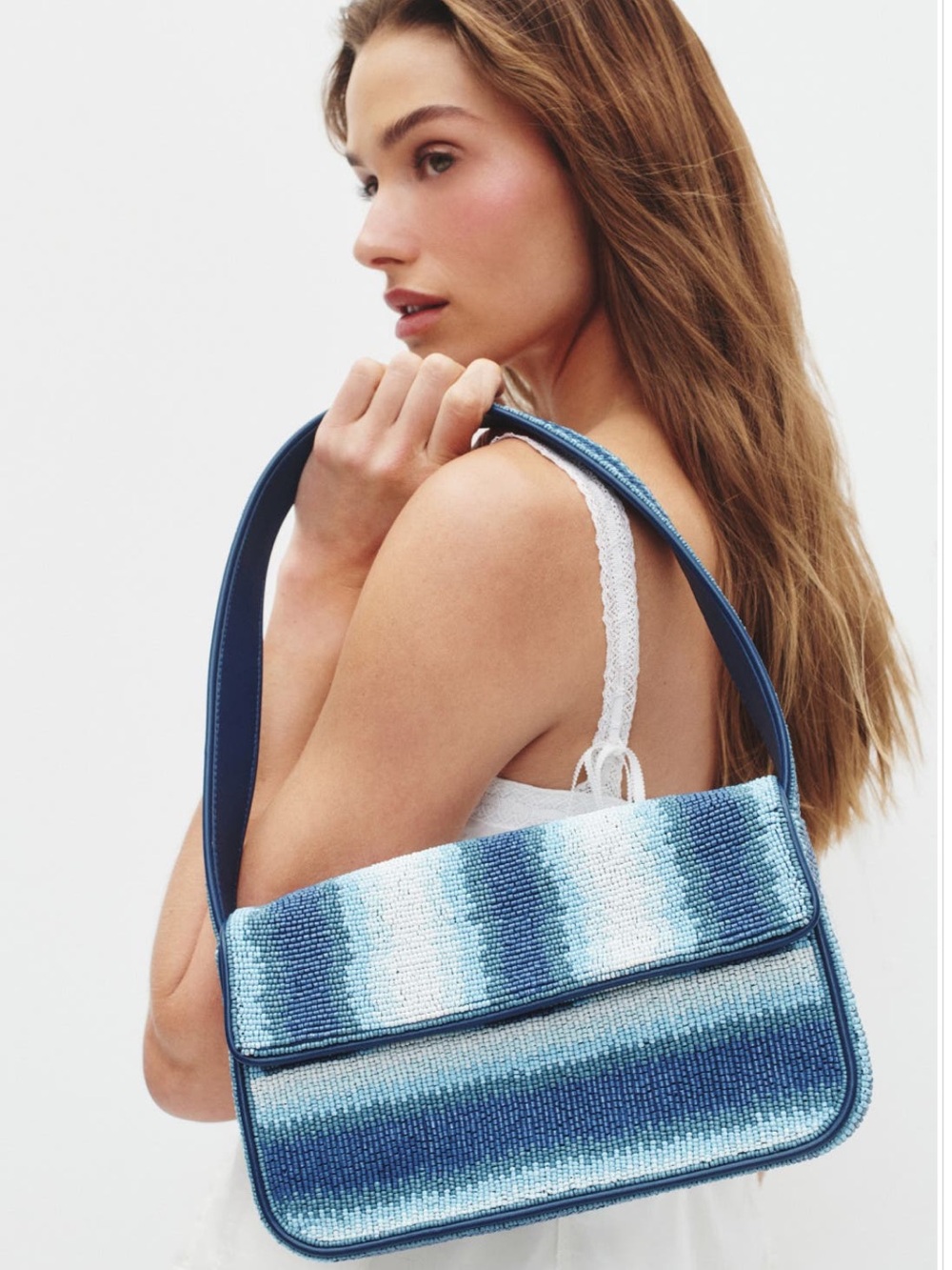 STAUD Tommy Beaded Bag, Ride the Wave